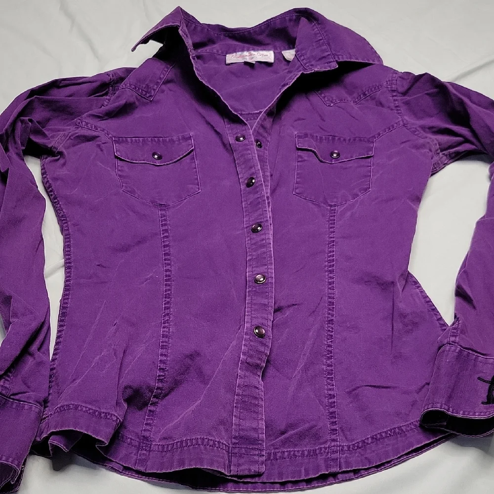 Purple Button-Up Shirt - Picture 1 of 8